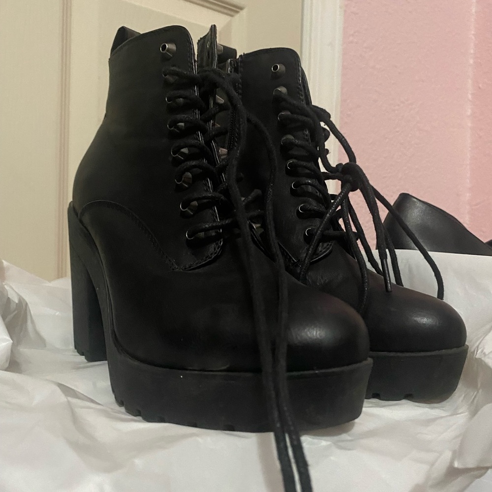 High Heeled Combat boots